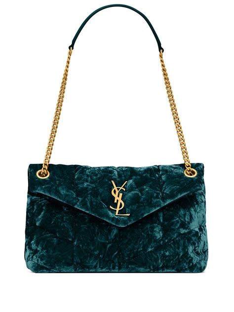 ysl dark green velvet bag|ysl small shoulder bag.